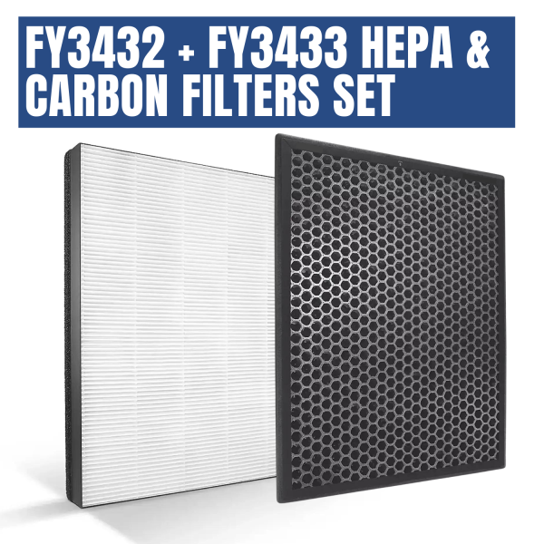 Philips Active Carbon Filter FY3432 + Philips NanoProtect HEPA Filter FY3433 for Air Purifier AC3256 AC3257 AC3259 For Discount