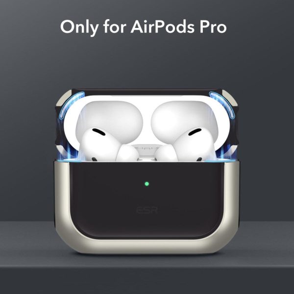 ESR AirPods Pro (1 & 2. gen.) Orbit Hybrid Magnetic Cover - MagSafe Kompatibel - Titanium Fashion