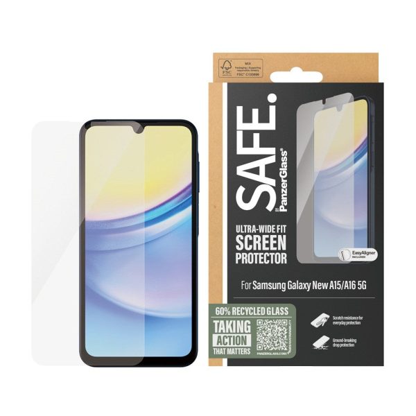 SAFE by PanzerGlass - Samsung Galaxy A16 Ultra-Wide Fit Skærmbeskyttelsesglas - Gennemsigtig Online Hot Sale