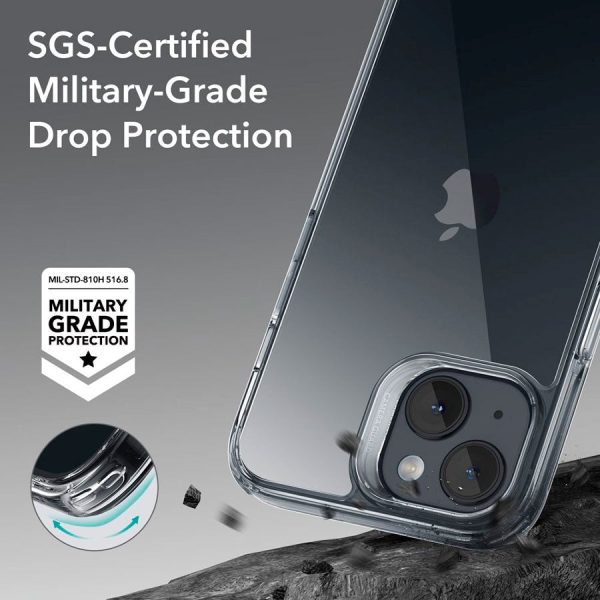 iPhone 15 ESR Ice Shield Hybrid Air-Guard Cover - Gennemsigtig on Sale