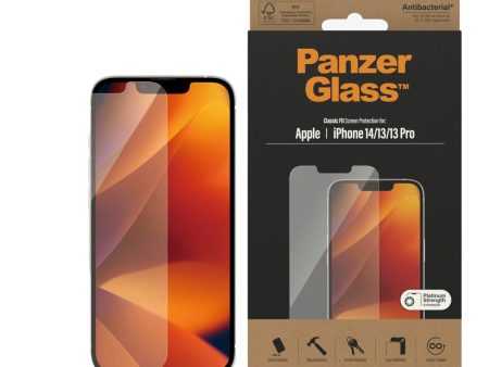 iPhone 14   13   13 Pro PanzerGlass AntiBacterial Classic Fit Skærmbeskyttelse - Platinum Strength - Gennemsigtig For Cheap