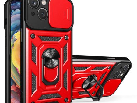 iPhone 15 Håndværker Cover m. Magnetisk Kickstand & Cam Slider - Rød Online Sale