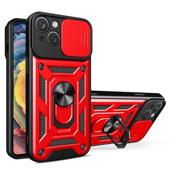 iPhone 15 Håndværker Cover m. Magnetisk Kickstand & Cam Slider - Rød Online Sale