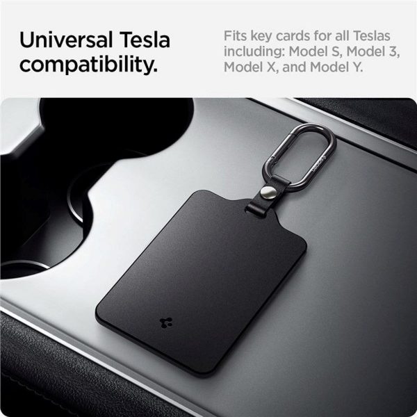 Spigen - Tesla Nøglekort Holder m. Karabinhage - 2-Pack - Sort on Sale