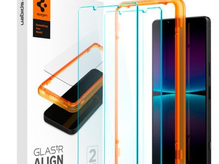 Sony Xperia 1 IV Spigen Alignmaster Glas.tR Skærmbeskyttelse - 2 stk. - Case Friendly - Gennemsigtig Hot on Sale