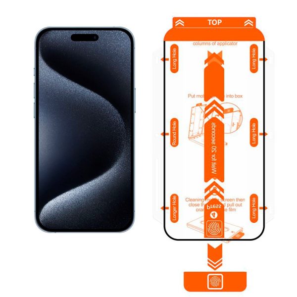 iPhone 15 Mobile Origin Beskyttelsesglas - Case Friendly - 2 stk. - Sort Kant Online now