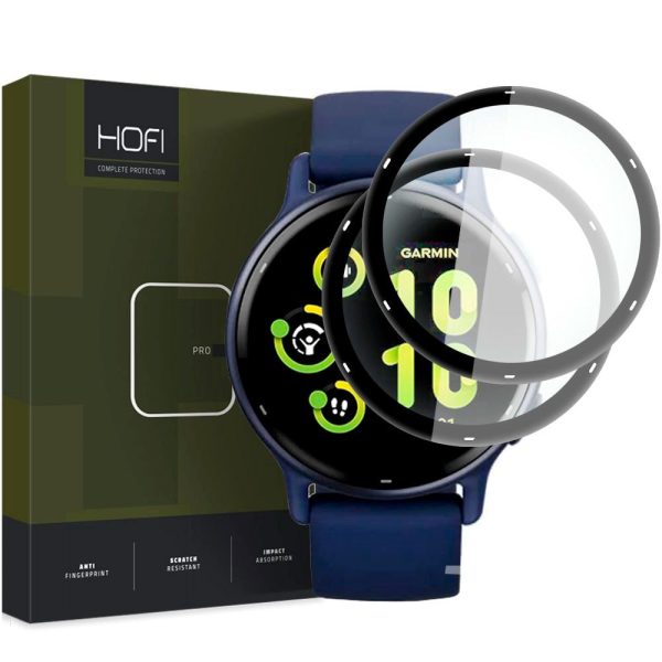 Garmin Vivoactive 5 HOFI Glass Pro+ Skærmbeskyttelse - 2-pak - Sort Kant Online now