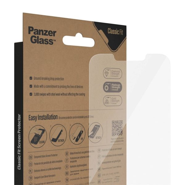 iPhone 14   13   13 Pro PanzerGlass AntiBacterial Classic Fit Skærmbeskyttelse - Platinum Strength - Gennemsigtig For Cheap