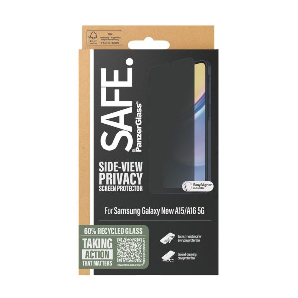 SAFE by PanzerGlass Samsung Galaxy A16 Ultra-Wide Fit Skærmbeskyttelsesglas - Privacy Funktion - Gennemsigtig Supply