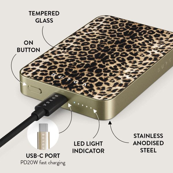 Burga PowerBank 5000mAh m. Trådløs Opladning & 20W USB-C Stik - MagSafe Kompatibel - Player Online