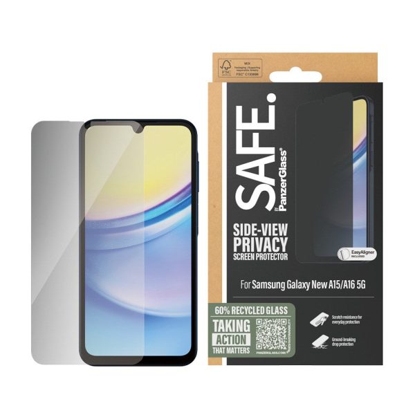 SAFE by PanzerGlass Samsung Galaxy A16 Ultra-Wide Fit Skærmbeskyttelsesglas - Privacy Funktion - Gennemsigtig Supply