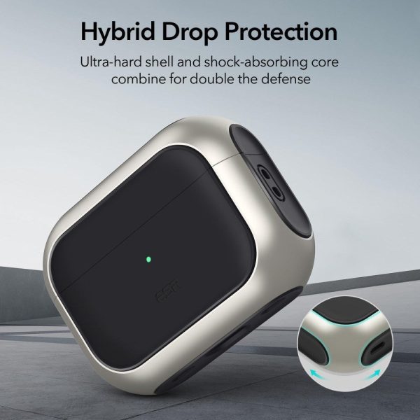 ESR AirPods Pro (1 & 2. gen.) Orbit Hybrid Magnetic Cover - MagSafe Kompatibel - Titanium Fashion