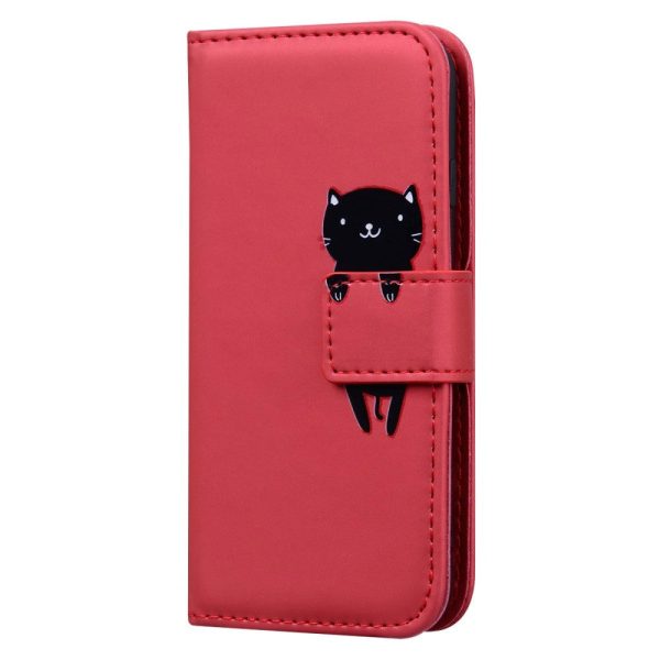 Xiaomi 13 Flip Cover m. Kortholder   Ståfunktion   Strop - Rød (Kat) Online Hot Sale