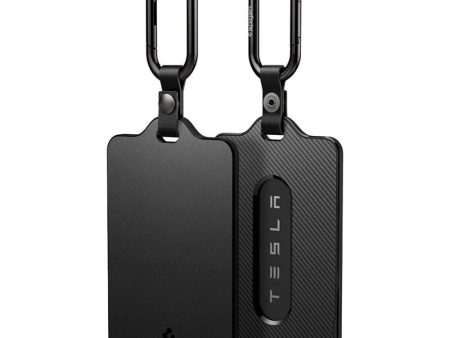 Spigen - Tesla Nøglekort Holder m. Karabinhage - 2-Pack - Sort on Sale