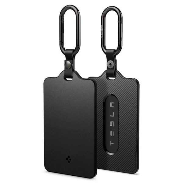 Spigen - Tesla Nøglekort Holder m. Karabinhage - 2-Pack - Sort on Sale