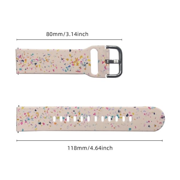 Universal Smartwatch Silikone Rem (20mm) m. Terrazzo Mønster - Lyserød Sale