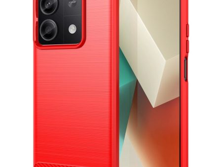 Xiaomi Redmi Note 13 (5G) Brushed Carbon Cover - Rød Fashion