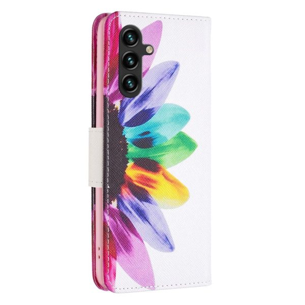 EIDERWOOD Samsung Galaxy A16 Læder Cover m. Pung & Print - Farverig Blomst Fashion