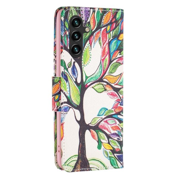 EIDERWOOD Samsung Galaxy A16 Læder Cover m. Pung & Print - Træ Online Hot Sale