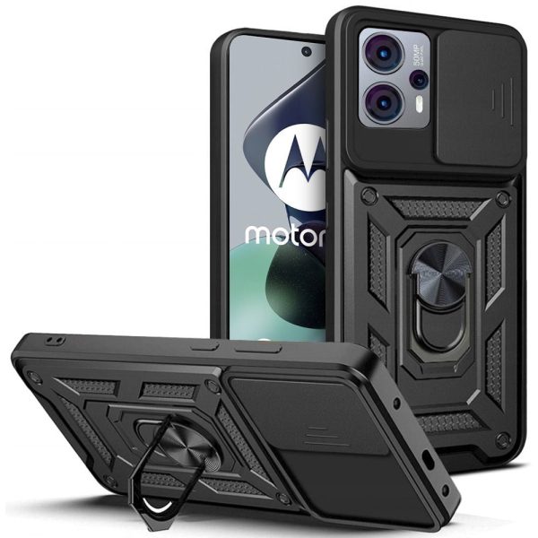 Motorola Moto G13   G23 Tech-Protect Camshield m. Magnetisk Fingerring & Ståfunktion - Sort Supply